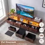 Moderni TV spintelė su LED apšvietimu ir talpiu saugojimu (Kaimiška ruda) – Paveikslėlis 4