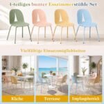 Modernus valgomojo kėdžių komplektas su ergonomišku atlošu 4 vnt (Įvairiaspalvė) – Paveikslėlis 3