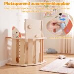 Montessori laipiojimo ir žaidimų rinkinys 8in1 medinis sulankstomas (Natūrali) – Paveikslėlis 5