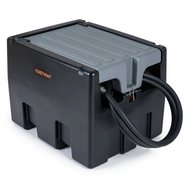 Nešiojamas kuro bakas 180 L su 12 V siurbliu ir automatine pildymo sistema (Juoda)