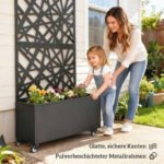 Pakelta augalų dėžė su groteline atrama ir ratukais – Paveikslėlis 7