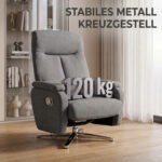 Poilsio fotelis su kojų atrama ir mechaniniu atlošo reguliavimu – Paveikslėlis 7