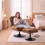 Poilsio kėdė su reguliuojama pakojoja ir 360° besisukančiu pagrindu – Paveikslėlis 9