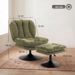 Poilsio krėslas su reguliuojama kojų atrama ir 360° besisukančiu pagrindu – Paveikslėlis 3