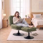 Poilsio krėslas su reguliuojama kojų atrama ir 360° besisukančiu pagrindu – Paveikslėlis 9