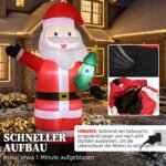 Pripučiamas Kalėdų Senelis su eglute, 243 cm, su LED apšvietimu, laukui ir vidui – Paveikslėlis 5