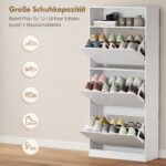 Batų spintelė su 3 atverčiamais skyriais, reguliuojamomis pertvaromis ir atvira lentyna – Paveikslėlis 5