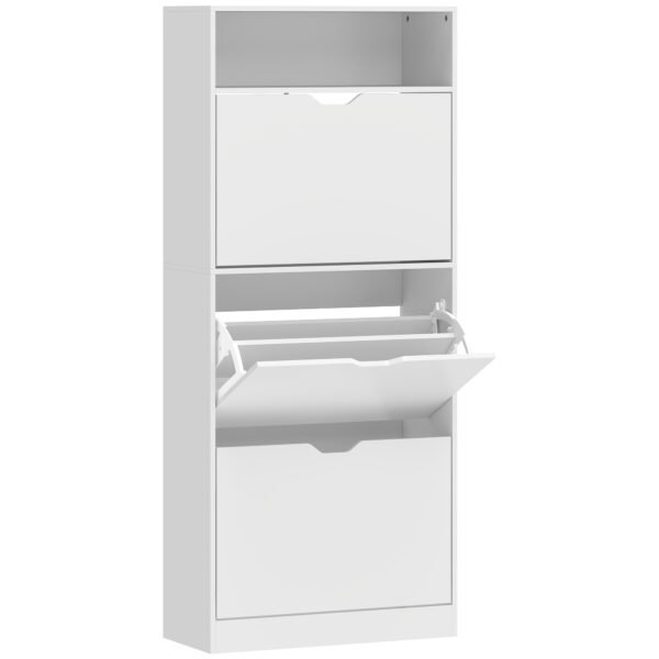 Schmaler Schuhschrank mit 3 Klappfächern
