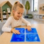 Sensorinis panelis su judančiu mėlynu skysčiu 30x30 cm – Paveikslėlis 2