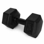 Šešiakampiai hanteliai treniruotėms 2x5 kg juodi – Paveikslėlis 4