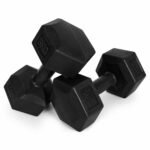 Šešiakampiai hanteliai treniruotėms 2x5 kg juodi – Paveikslėlis 6