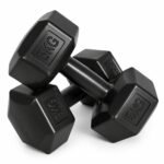 Šešiakampiai hanteliai treniruotėms 2x5 kg juodi – Paveikslėlis 7