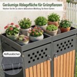 Šiukšliadėžių dėžė dvivietė cinkuoto plieno su apželdinamu stogu (Juoda) – Paveikslėlis 5