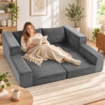 Sofa-lova 4-in-1 su porankiais ir 154 cm pločio miegamąja dalimi – Paveikslėlis 2