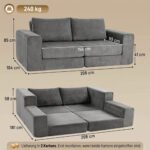 Sofa-lova 4-in-1 su porankiais ir 154 cm pločio miegamąja dalimi – Paveikslėlis 3