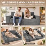 Sofa-lova 4-in-1 su porankiais ir 154 cm pločio miegamąja dalimi – Paveikslėlis 4