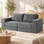 Sofa-lova 4-in-1 su porankiais ir 154 cm pločio miegamąja dalimi – Paveikslėlis 8