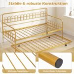 Sofa-lova dviaukštė metalinė išskleidžiama su ištraukiamu pagrindu (Auksinė) – Paveikslėlis 4