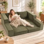 Sofa-lova išskleidžiama 4-in-1 su 154 cm miegamąja vieta ir pagalvėmis – Paveikslėlis 2