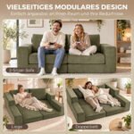 Sofa-lova išskleidžiama 4-in-1 su 154 cm miegamąja vieta ir pagalvėmis – Paveikslėlis 4