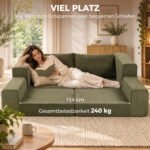 Sofa-lova išskleidžiama 4-in-1 su 154 cm miegamąja vieta ir pagalvėmis – Paveikslėlis 5