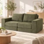 Sofa-lova išskleidžiama 4-in-1 su 154 cm miegamąja vieta ir pagalvėmis – Paveikslėlis 8