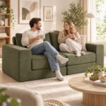 Sofa-lova išskleidžiama 4-in-1 su 154 cm miegamąja vieta ir pagalvėmis – Paveikslėlis 9