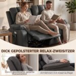 Sofa-reglaineris dvivietis, elektrinis, su masažo, šildymo funkcijomis ir USB – Paveikslėlis 6