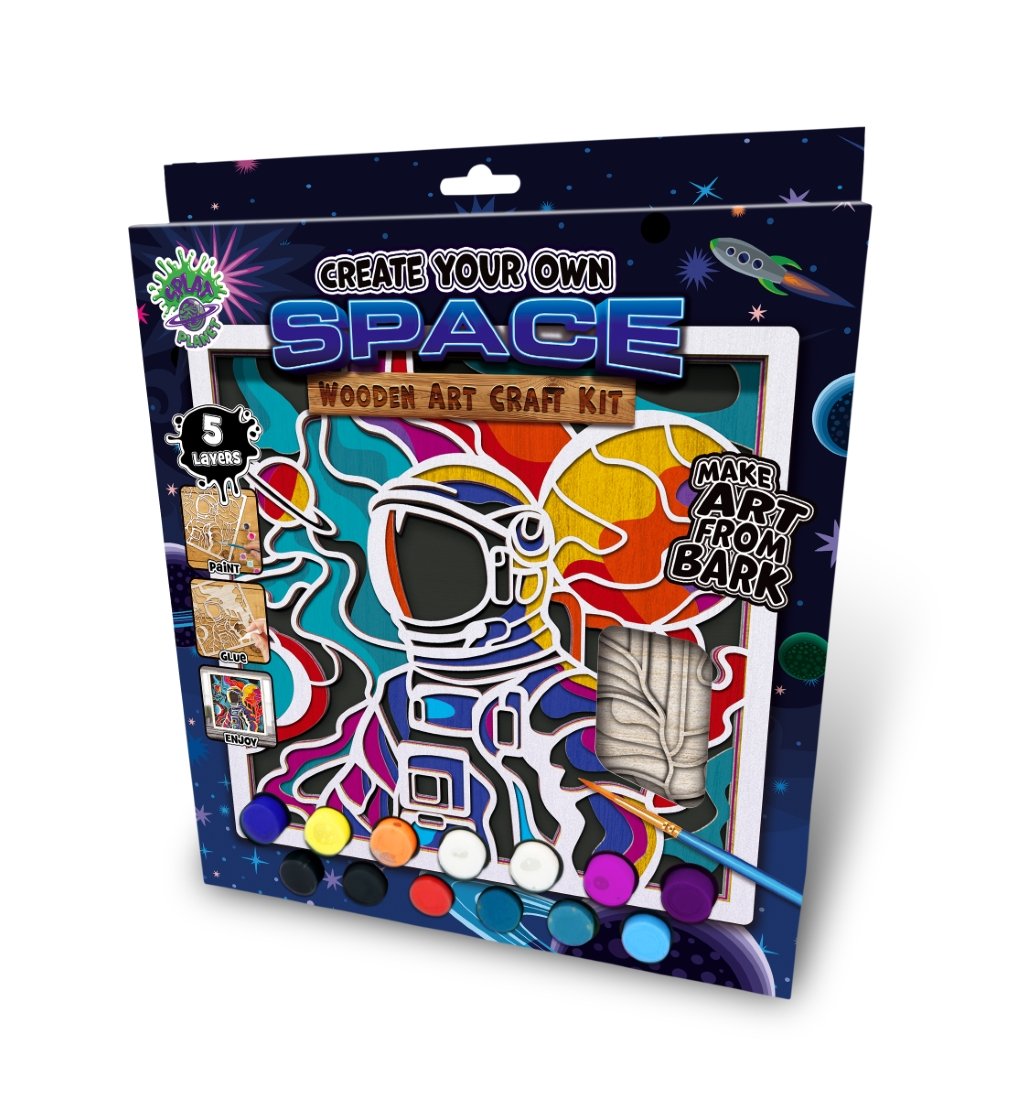 Splat Planet medinis 3D spalvinimo paveikslas Splat Planet medinis 3D spalvinimo paveikslas