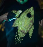 Splat Planet šviečiantys tamsoje marškinėliai, Kosmose – Paveikslėlis 4