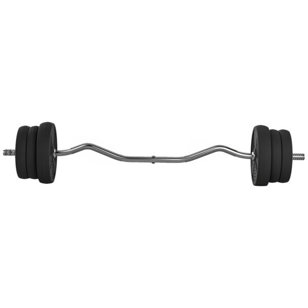 Štangos komplektas 25 kg su lenkta štanga