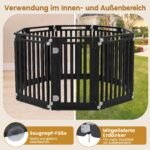 Šunų maniežas sulankstomas HDPE su 8 panelėmis (Juoda) – Paveikslėlis 4