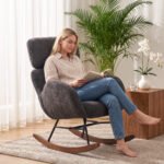 Supamas krėslas su veliūro apdaila ir reguliuojama galvos atrama – Paveikslėlis 10