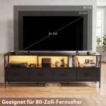 Televizoriaus spintelė su LED apšvietimu ir gausia saugykla (Juoda) – Paveikslėlis 5