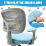 Vaikiška darbo kėdė ergonomiška su reguliuojamu aukščiu (Mėlyna) – Paveikslėlis 4