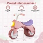 Vaikiškas balansinis dviratukas su šviesomis ir garsais (Rožinė) – Paveikslėlis 2