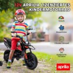 Vaikiškas elektrinis motociklas 12V su pagalbiniais ratukais ir amortizatoriumi – Paveikslėlis 4