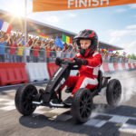 Vaikiškas elektromobilis gokartas 12V su reguliuojama sėdyne ir EVA ratais – Paveikslėlis 2