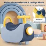 Vaikų stumdukas su muzika LED šviesomis ir daiktadėže (Mėlyna) – Paveikslėlis 4