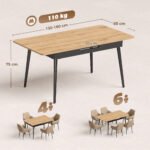 Valgomojo stalas išskleidžiamas 130–160 cm, užapvalintais kampais – Paveikslėlis 3