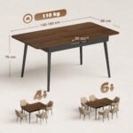 Valgomojo stalas išskleidžiamas 130–160 cm, užapvalintais kampais – Paveikslėlis 3