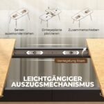Valgomojo stalas išskleidžiamas 160–200 cm su metalinėmis kojomis – Paveikslėlis 5