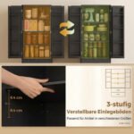 Virtuvės spintelė su 8 lentynomis durelėse, reguliuojamomis lentynomis ir stalčiais – Paveikslėlis 5