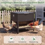 Vištų lesyklėlė didelės talpos iš cinkuoto metalo (Juoda) – Paveikslėlis 3