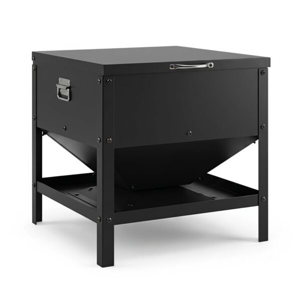 Vištų lesyklėlė didelės talpos iš cinkuoto metalo (Juoda)