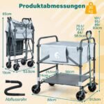 Vonia šunims sulankstoma reguliuojamo aukščio su ratukais (Pilka) – Paveikslėlis 2