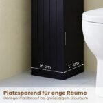 Vonios spintelių komplektas 2 dalių kompaktiškas su reguliuojamomis lentynomis (Juoda) – Paveikslėlis 5