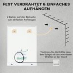 Vonios veidrodis su LED apšvietimu, 3 spalvų šviesa, apsauga nuo rasojimo ir lentyna 70 x 50 cm – Paveikslėlis 9