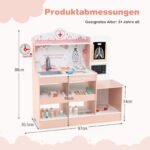 Žaislų rinkinys „Gydytojas“ su vežimėliu ir medicininiais priedais (Rožinė) – Paveikslėlis 2