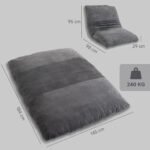 Žema kordo audinio sofa-lova, išskleidžiama į dvigulę – Paveikslėlis 3